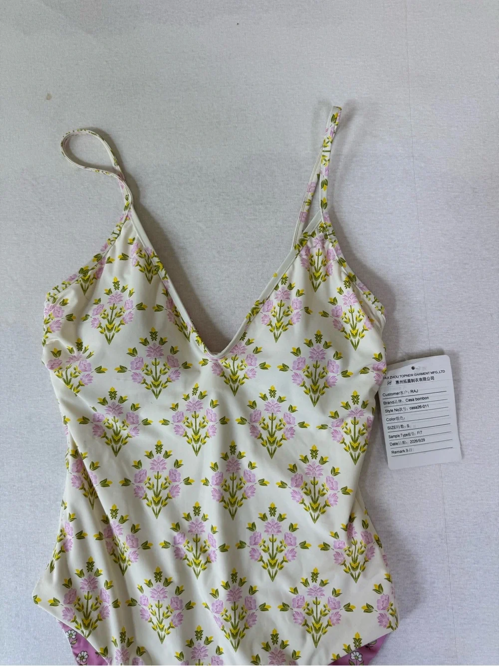 Casa Bombon Floral One Piece Swimsuit Coquette Shabby Chic S